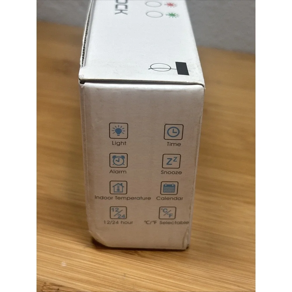 Clock LED Digital USB Powered ALARM, DATE, TEMP with Large White‎ Display